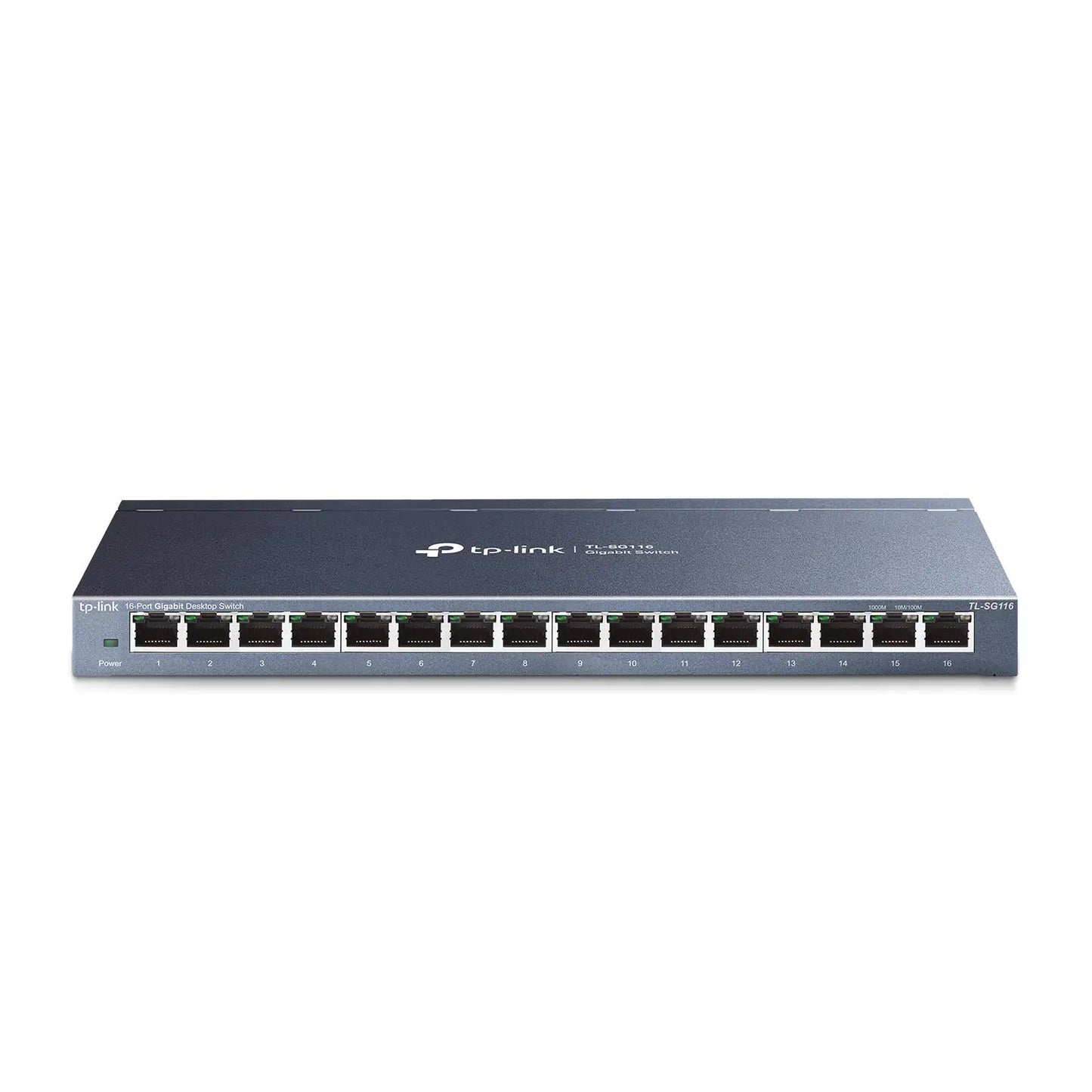 TP-Link 16 Port Gigabit Ethernet Network Switch | Desktop/ Wall-Mount | Lifetime Protection | Fanless | Sturdy Metal w/ Shielded Ports | Traffic Optimization | Unmanaged (TL-SG116) (Renewed)